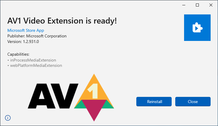 AV1 Video Extension 1.3.4.0 - Free Download