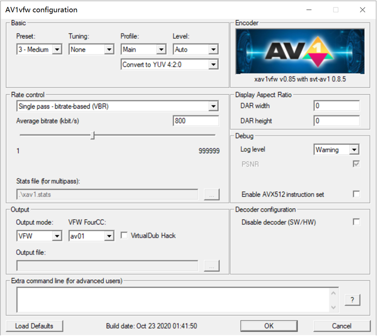 AV1vfw 0.85 - Free Download