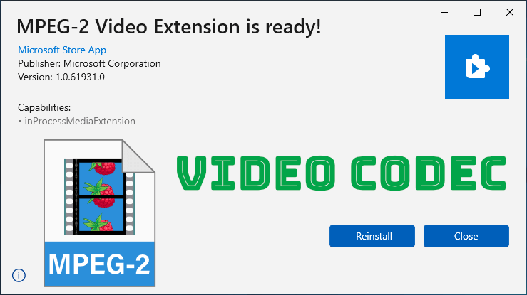 MPEG-2 Video Extension 1.0.61931 - Free Download