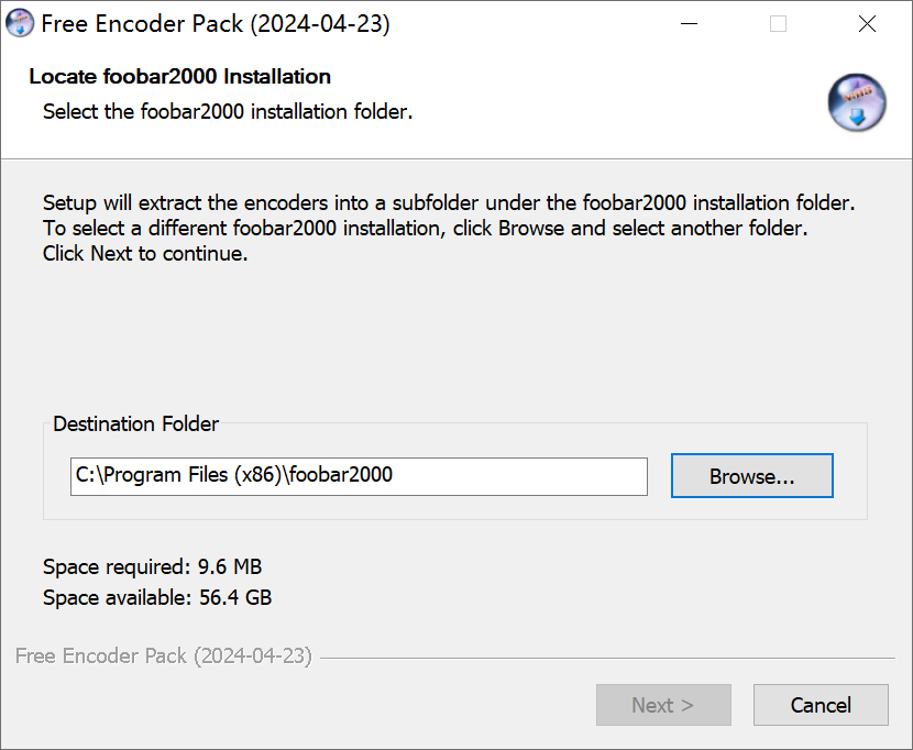 foobar2000 Free Encoder Pack 2024-04-23 - Free Download
